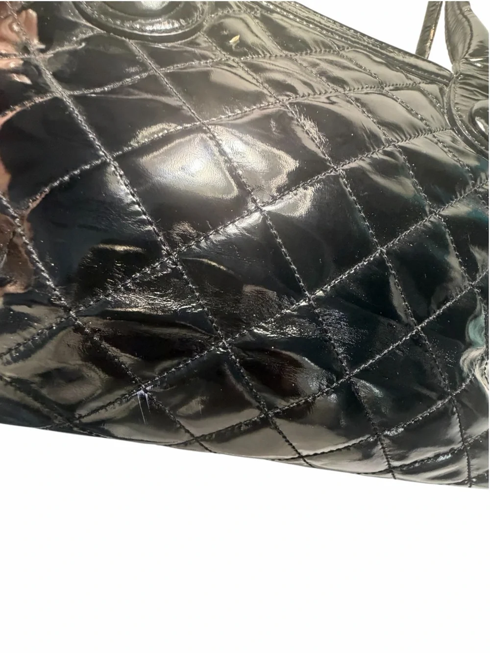 Kate Spade Black Quilted Patent Leather Tote